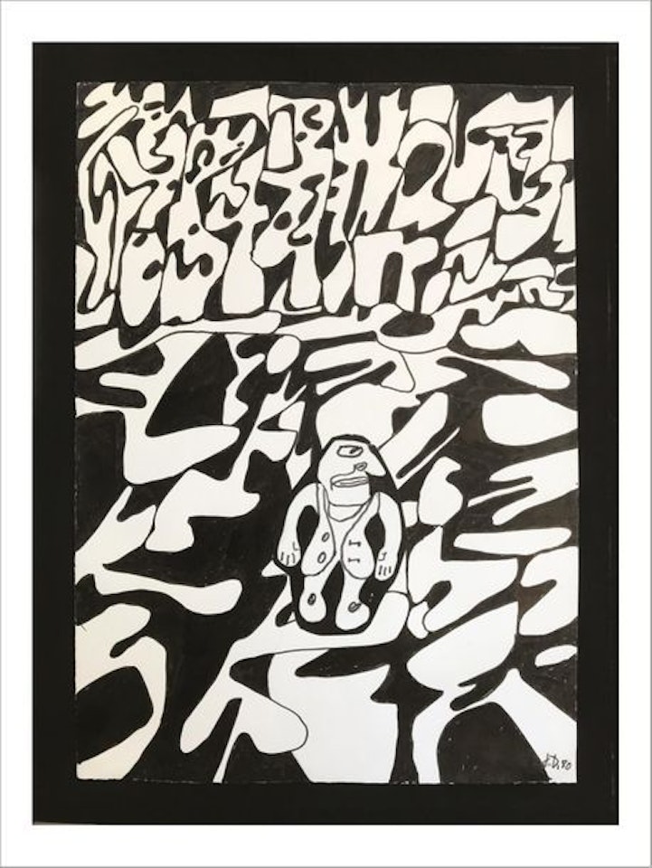Paysage avec un personnage by Jean Dubuffet