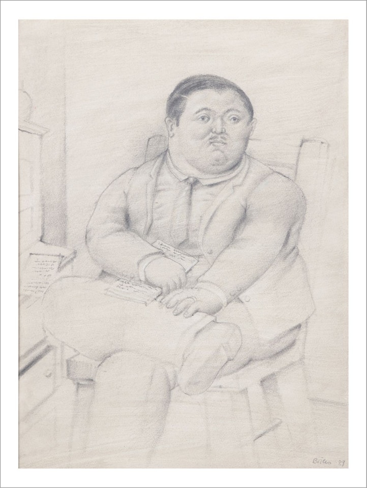 Homme assis by Fernando Botero
