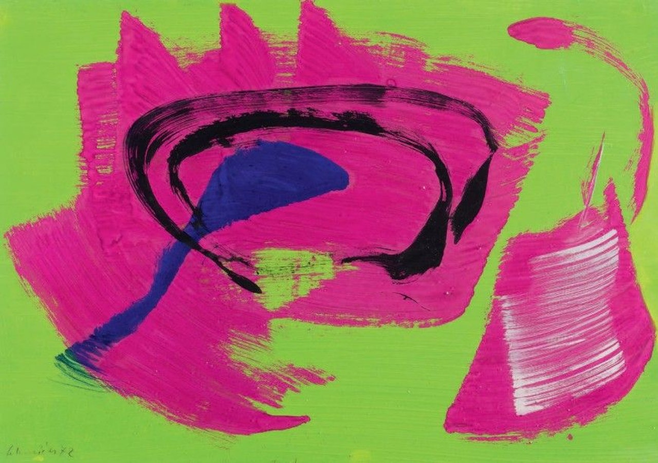 Abstraction on a green background by Gerard Schneider