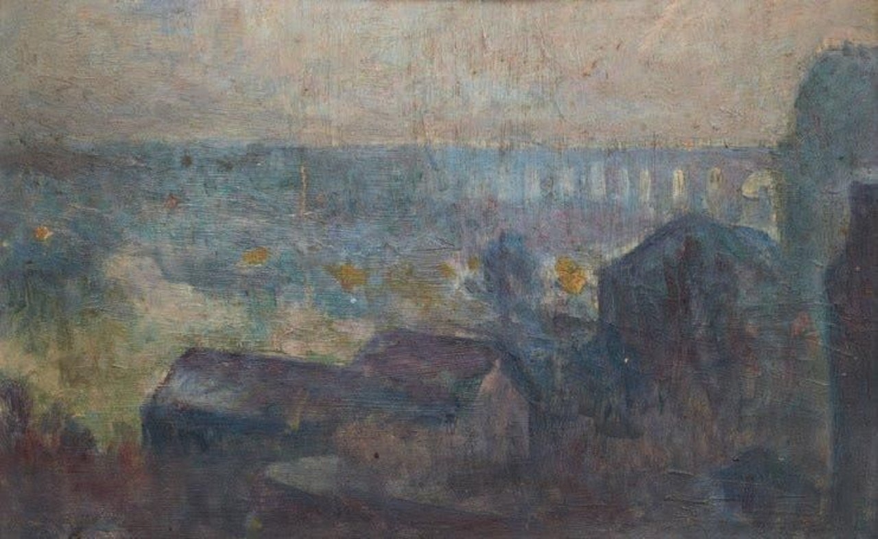 The Auteuil viaduct Preparatory study by Maximilien Luce