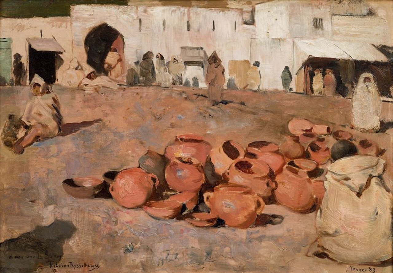 The pottery market in Tangier by Theo van Rysselberghe