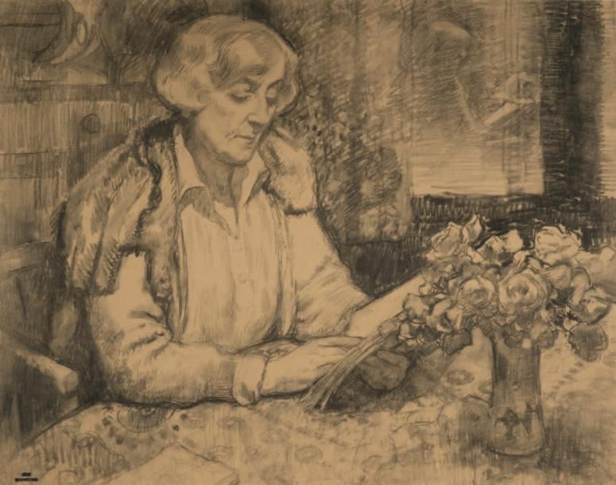 Madame van Rysselberghe reading by Theo van Rysselberghe