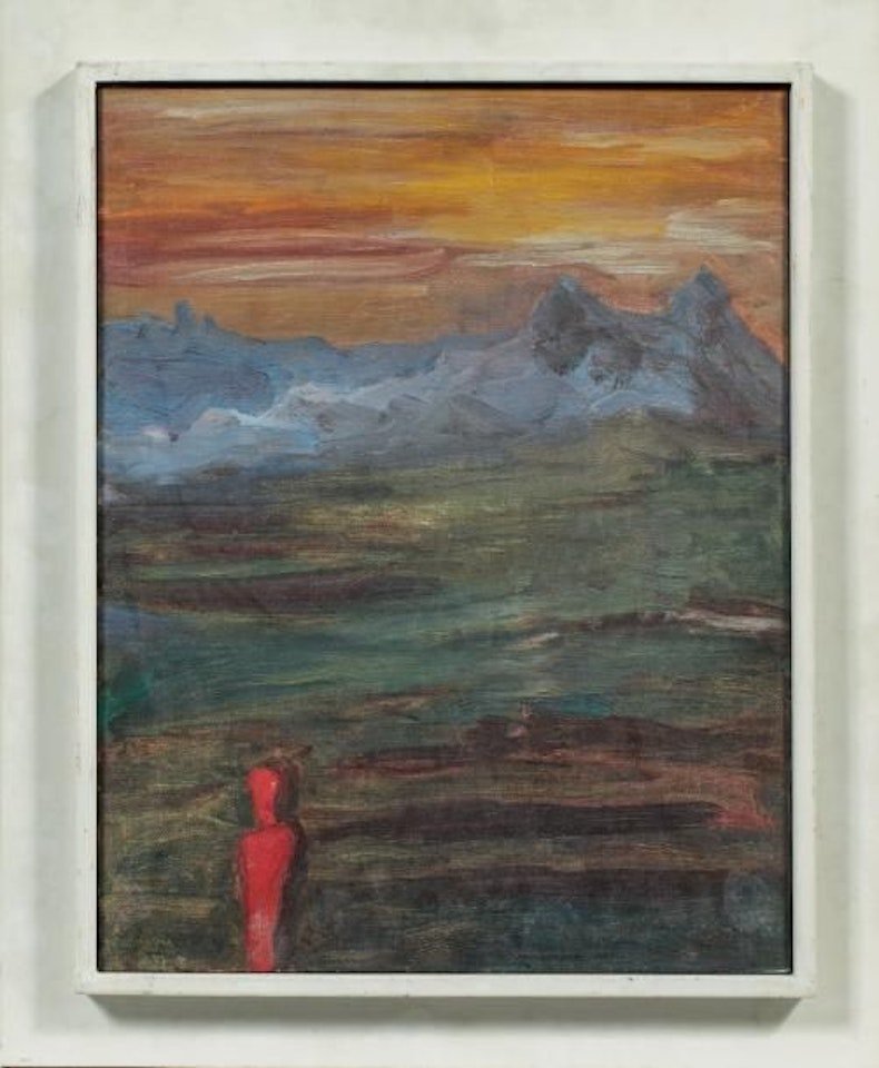 Landscape with red figure by George Condo