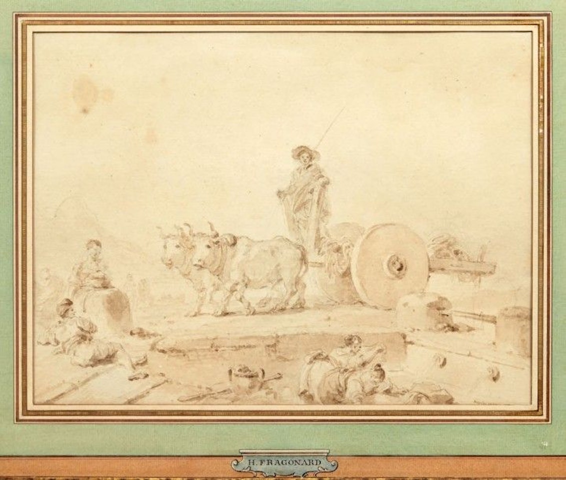 The Neapolitan oxcart by Jean-Honoré Fragonard
