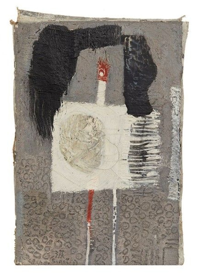 White and black composition on a gray background by Kumi Sugai
