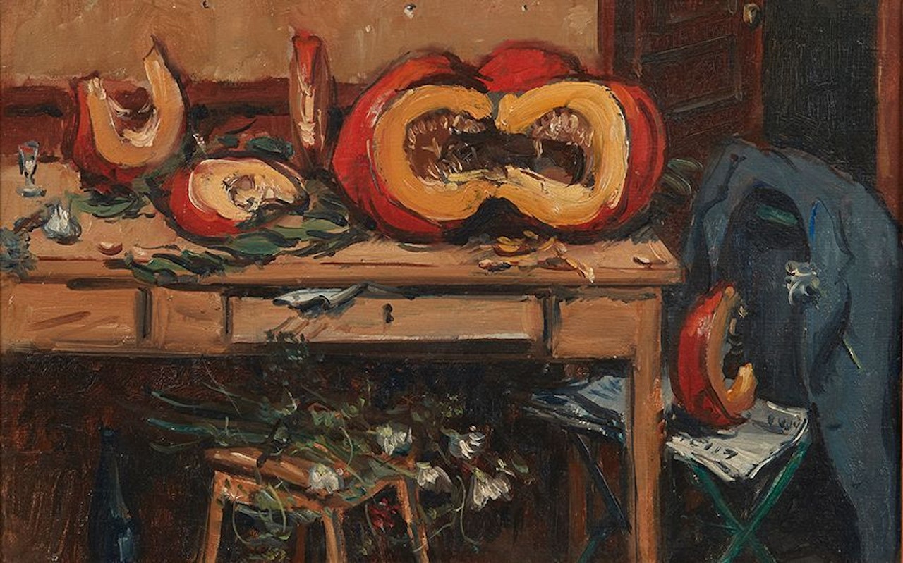 Still life with pumpkin and carnations by Jean Hélion
