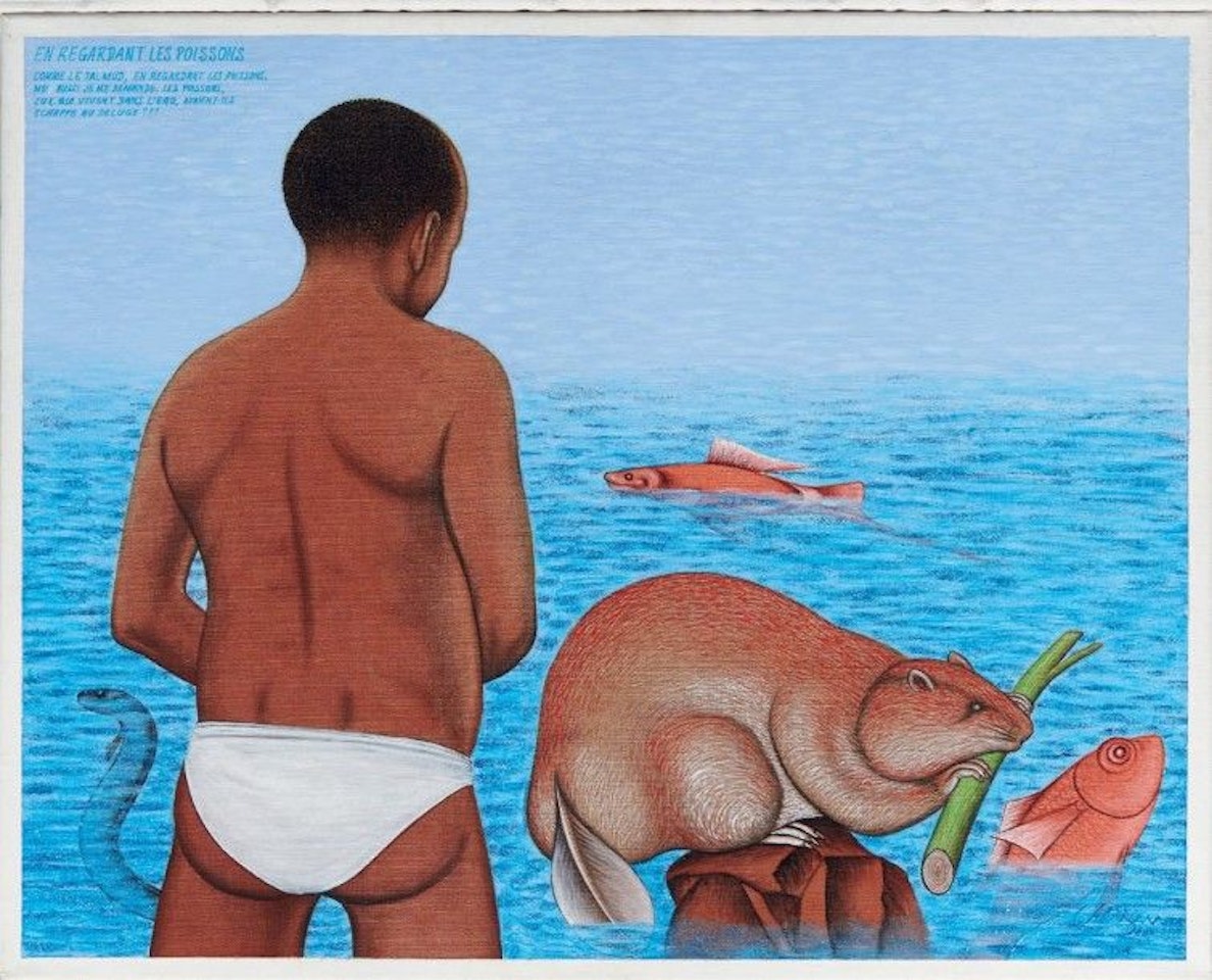 Looking at the fish by Chéri Samba