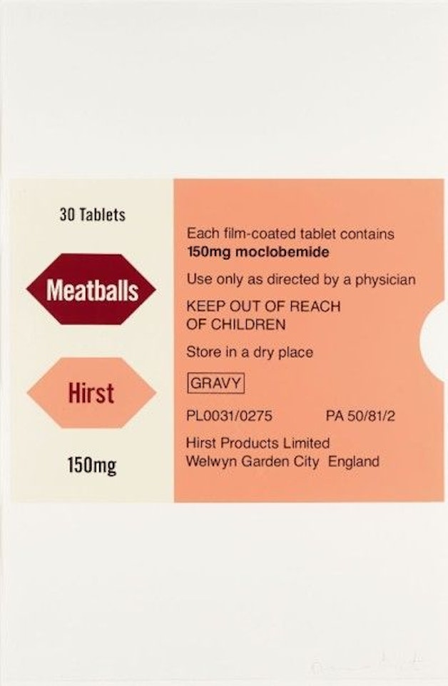 Meatballs; “The Last Supper” series. by Damien Hirst