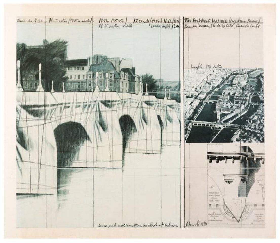 Le pond neuf wrapped, project for Paris by Christo