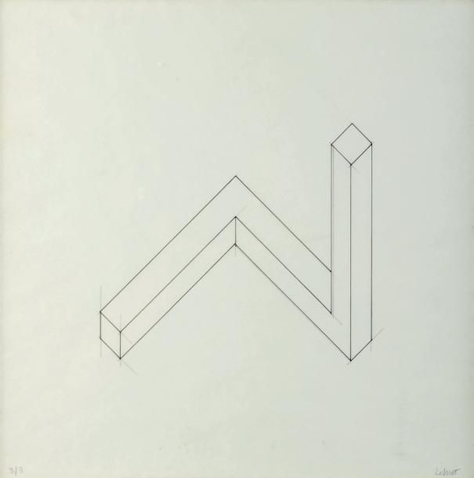 Incomplete open cubes - Three part Variations by Sol LeWitt