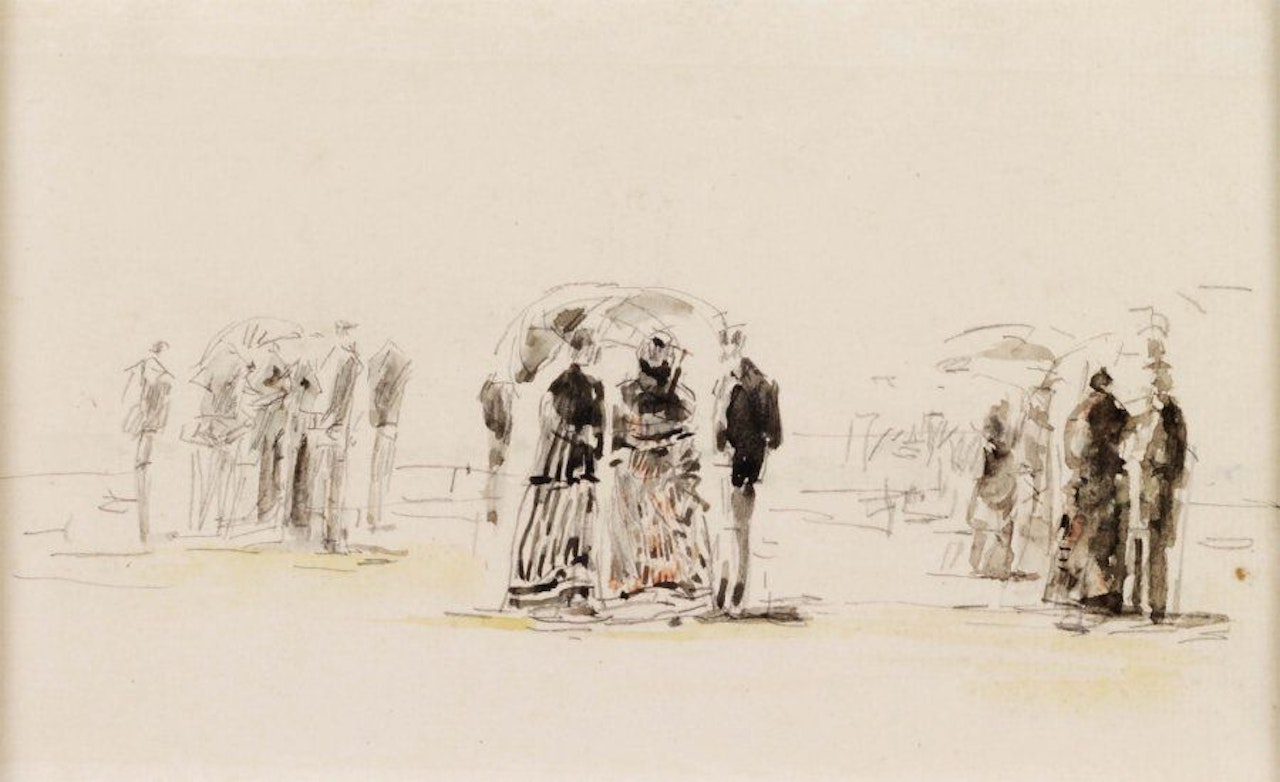 Elegant by the sea by Eugène Boudin