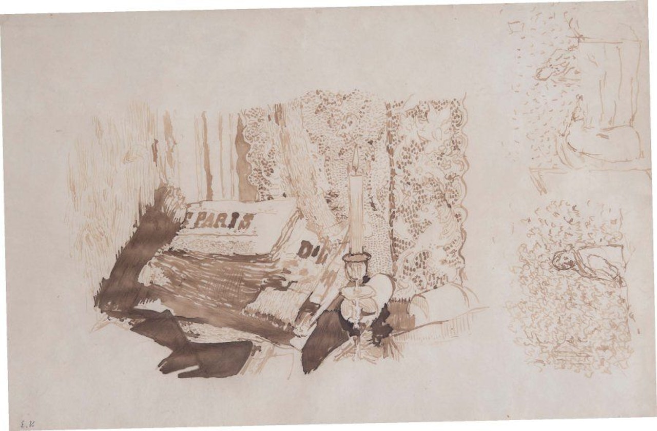 Still life with newspaper by Édouard Vuillard