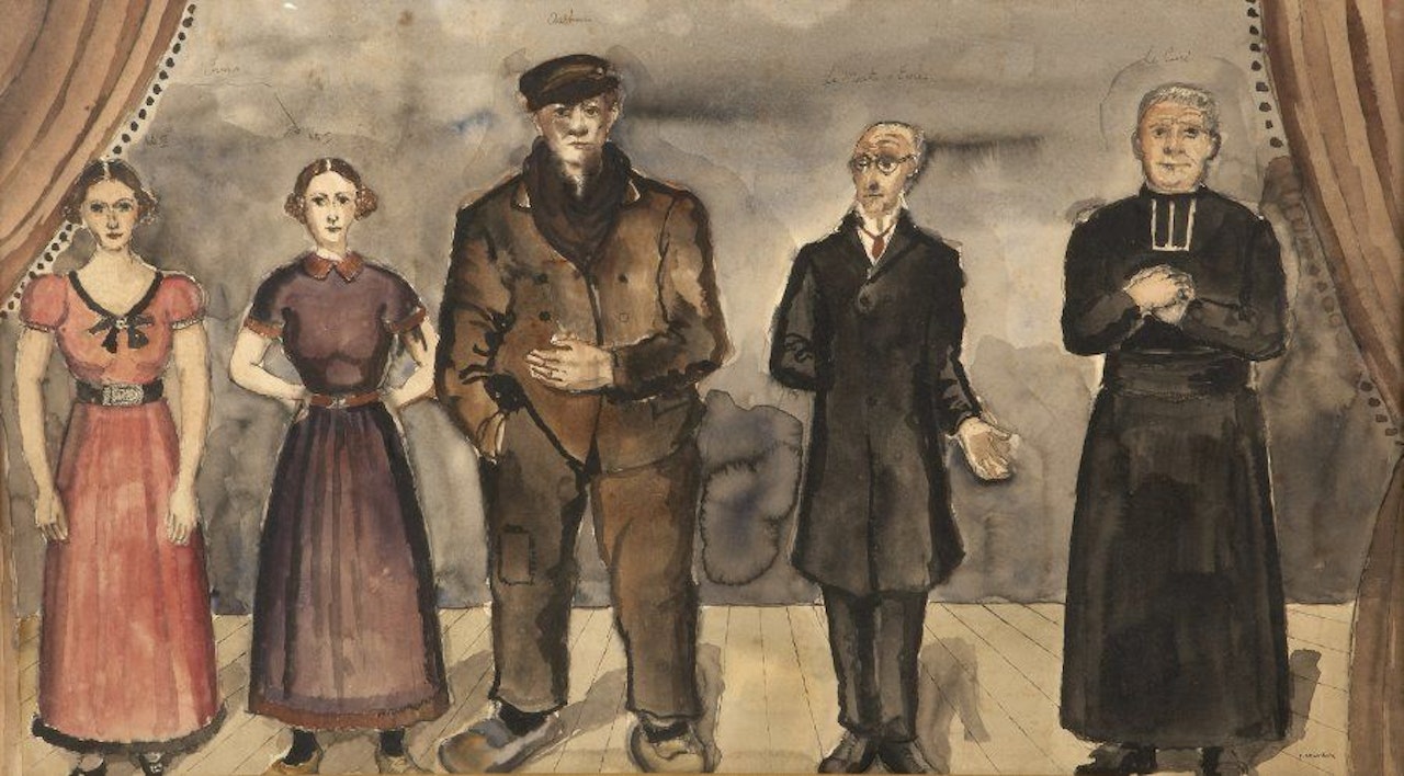 Irma, Arthur, the Schoolmaster, the Priest by Paul Delvaux