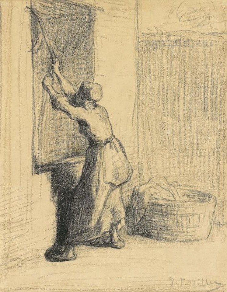 The washerwoman drawing water from a well by Jean-François Millet