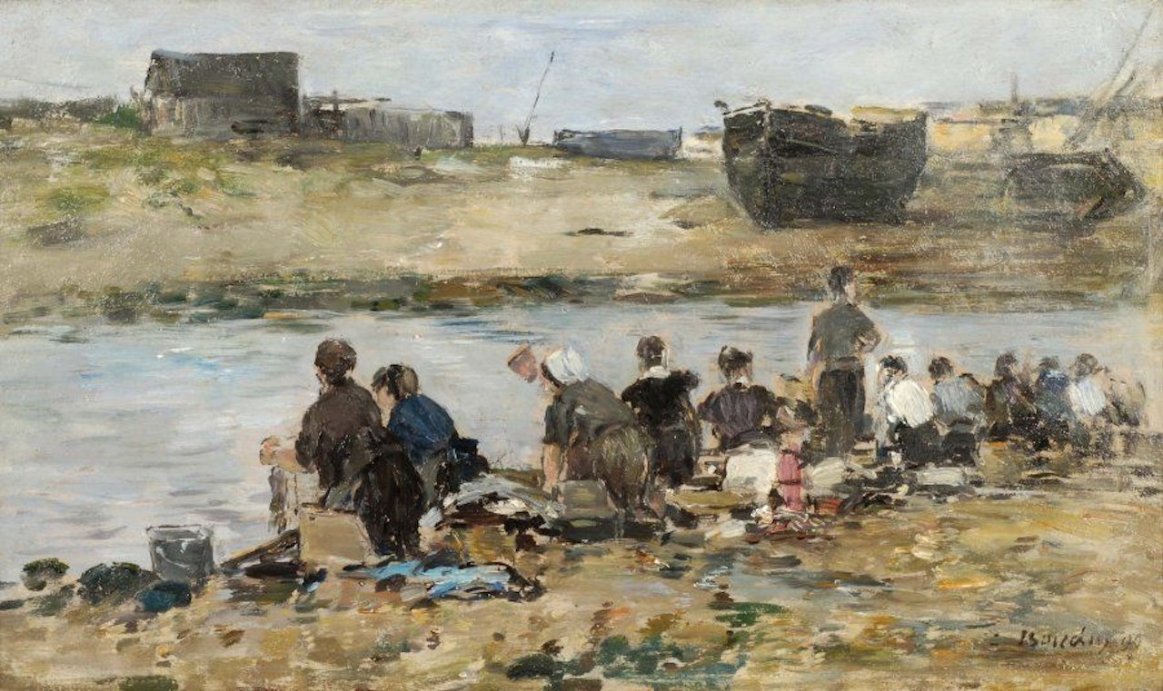 Washers on the banks of the Touques by Eugène Boudin