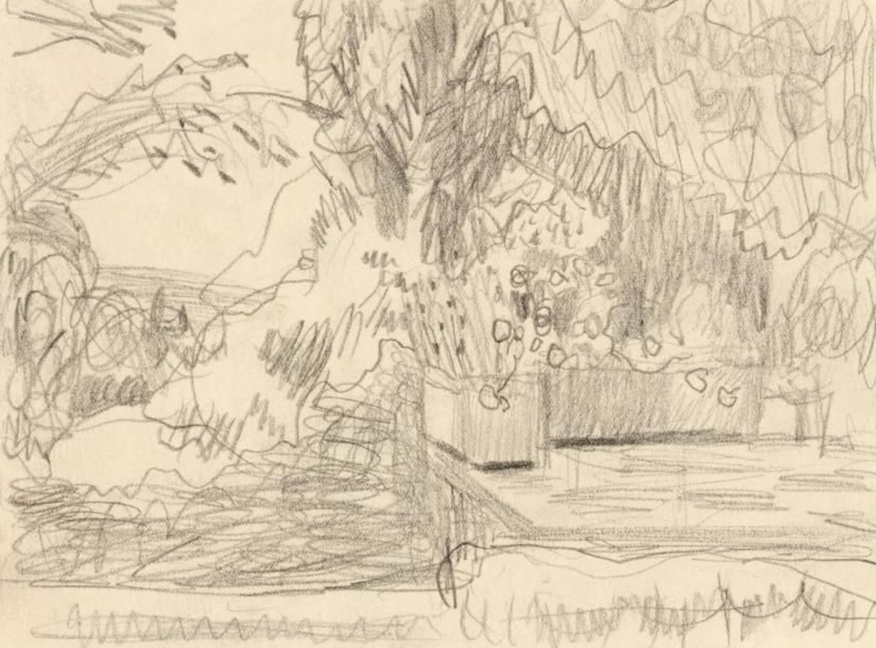 Pencil study on paper by Pierre Bonnard