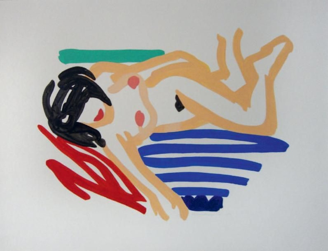 Study for Nude one arm down by Tom Wesselmann