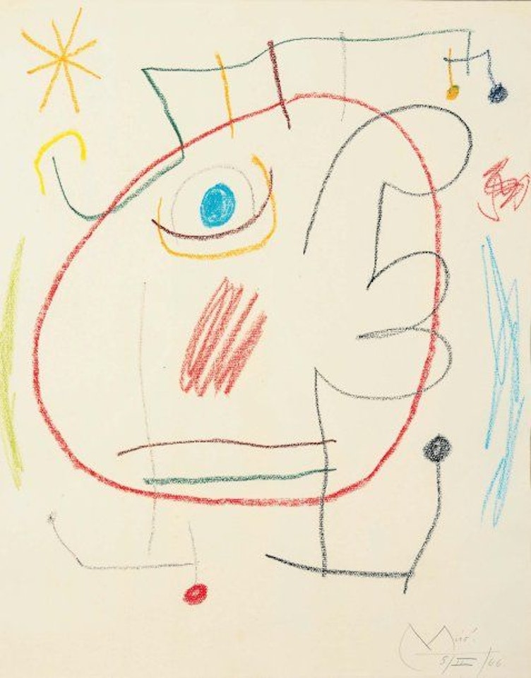 “The approach makes me look for the noise hidden in silence, the movement in immobility, life in the inanimate, the infinite in the finite, forms in the void and myself in anonymity”; Untitled by Joan Miró