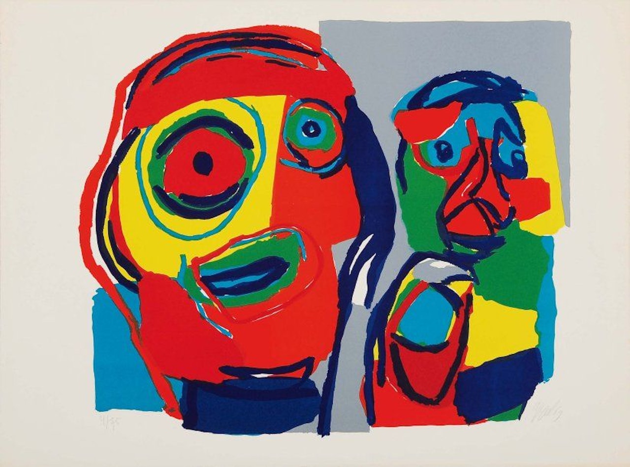 Two faces - A character by Karel Appel