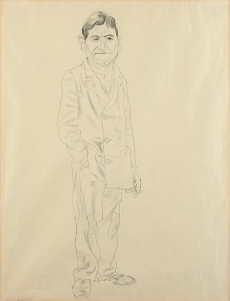Standing man in profile by George Grosz