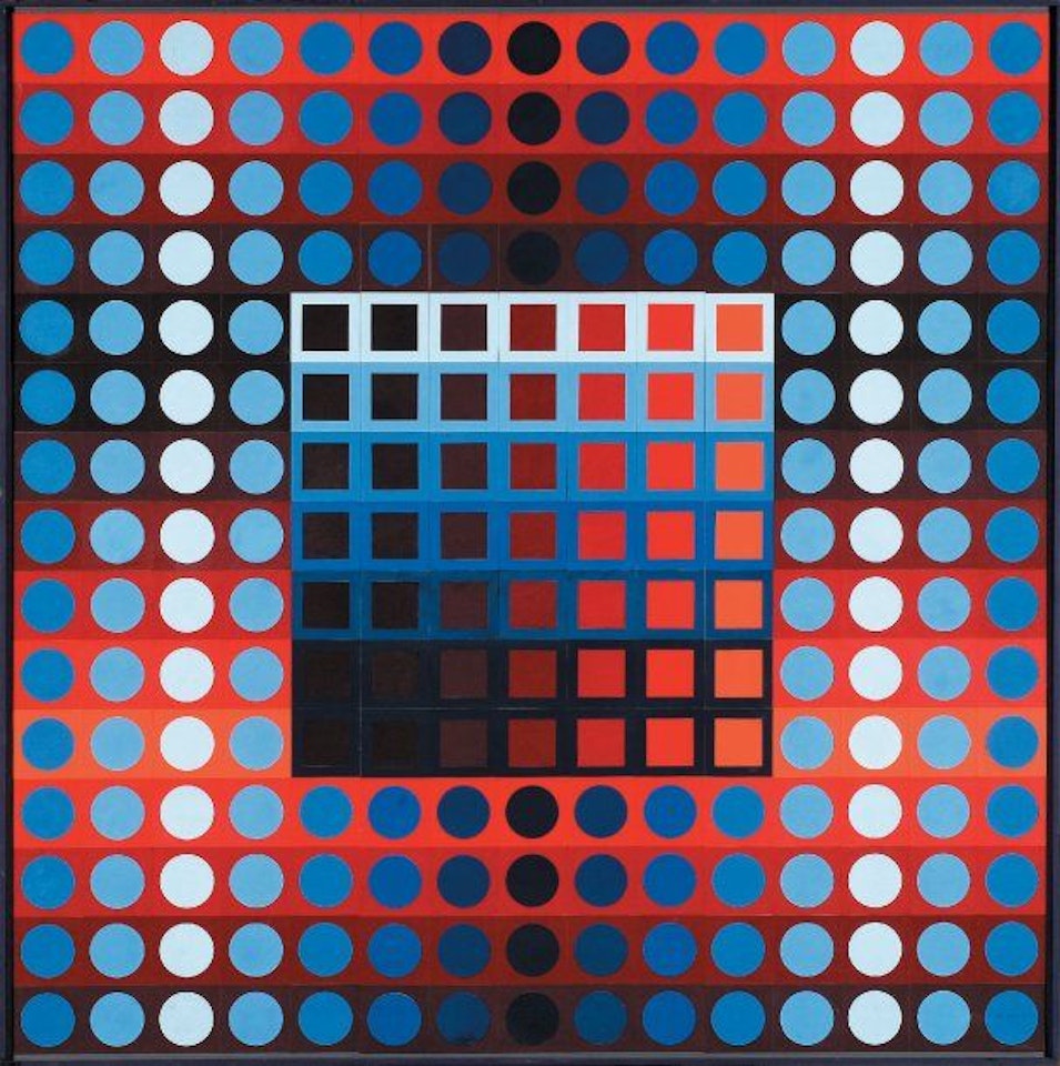 Zett-kp Huile sur panneau by Victor Vasarely