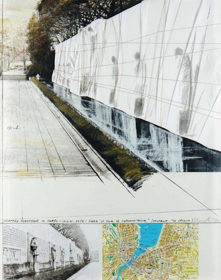 Wrapped monument to Farel-Calvin-Bèze-Knox (Project for Genova) by Christo