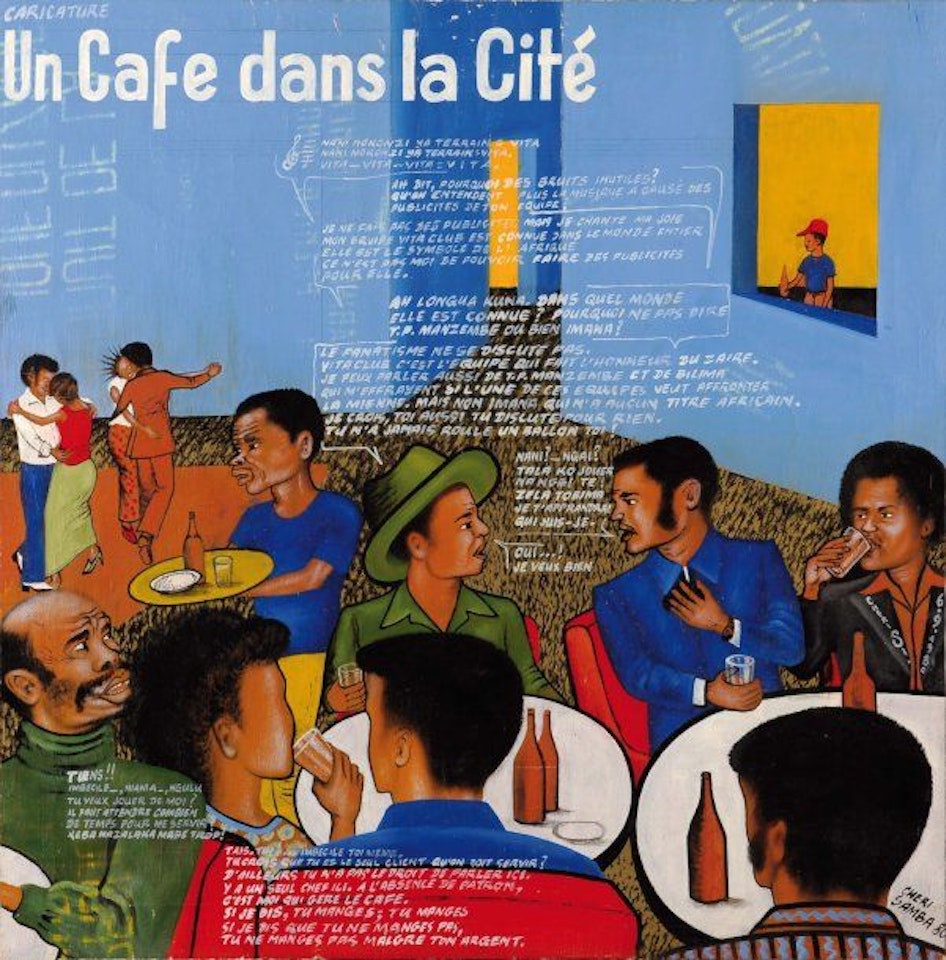 A café in the city by Chéri Samba