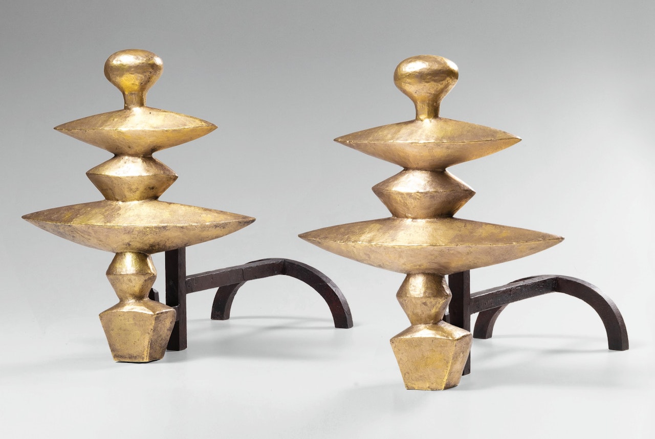 Pair of Andirons by Alberto Giacometti