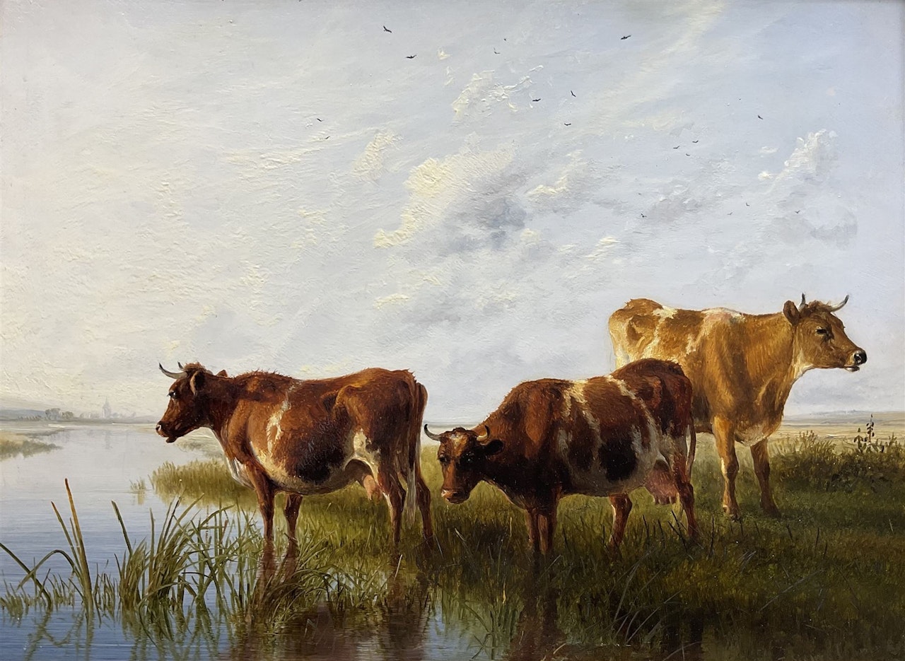 Cattle Watering by Thomas Sidney Cooper