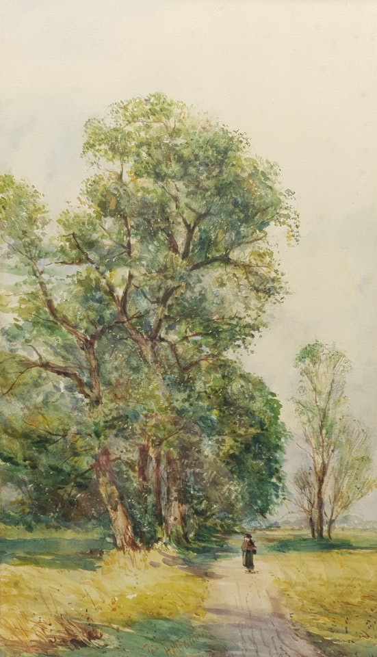 Figure on a Country Lane by English School