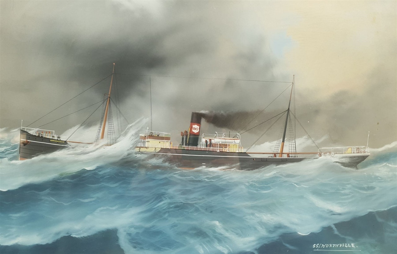 "SS Northville" - Ship"s Portrait by English School