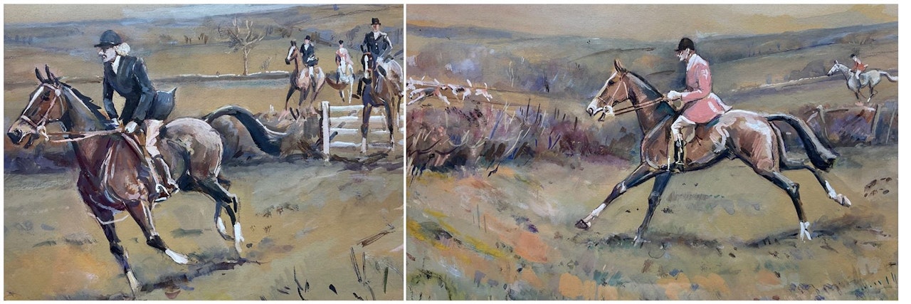 "A Gallop" and The Hunt in Open Country by English School