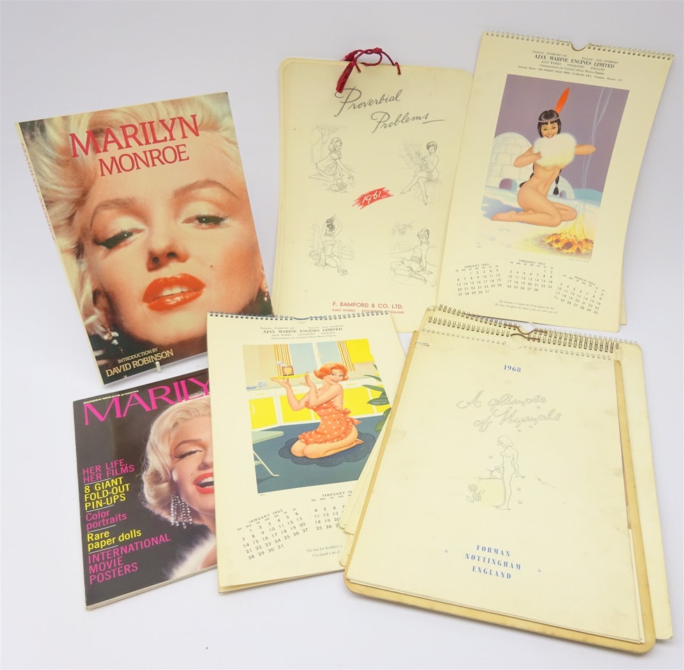 Seven 1960"s Pin-up calendars by Various Artists