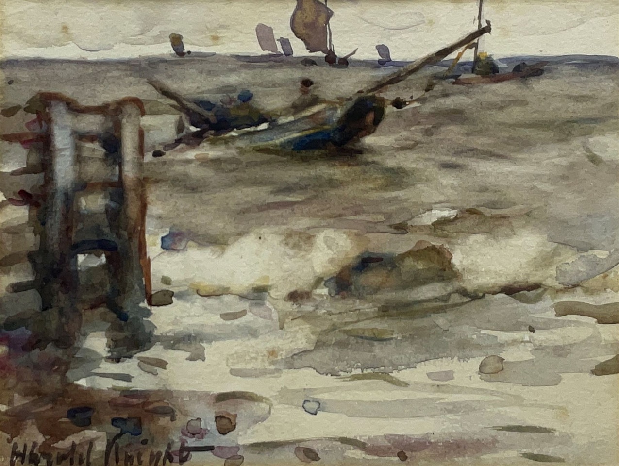 Staithes Cobles leaving the Shore by Harold Knight