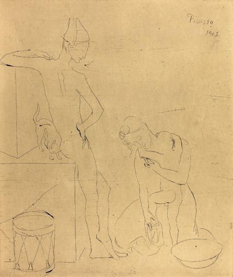 Le Bain, plate from the rest of the Saltimbanques by Pablo Picasso