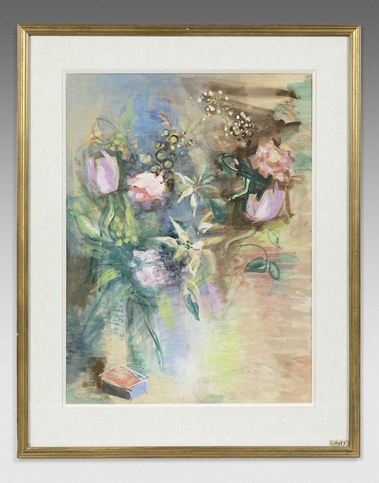 Bouquet of flowers with a matchbox by Jean Dufy