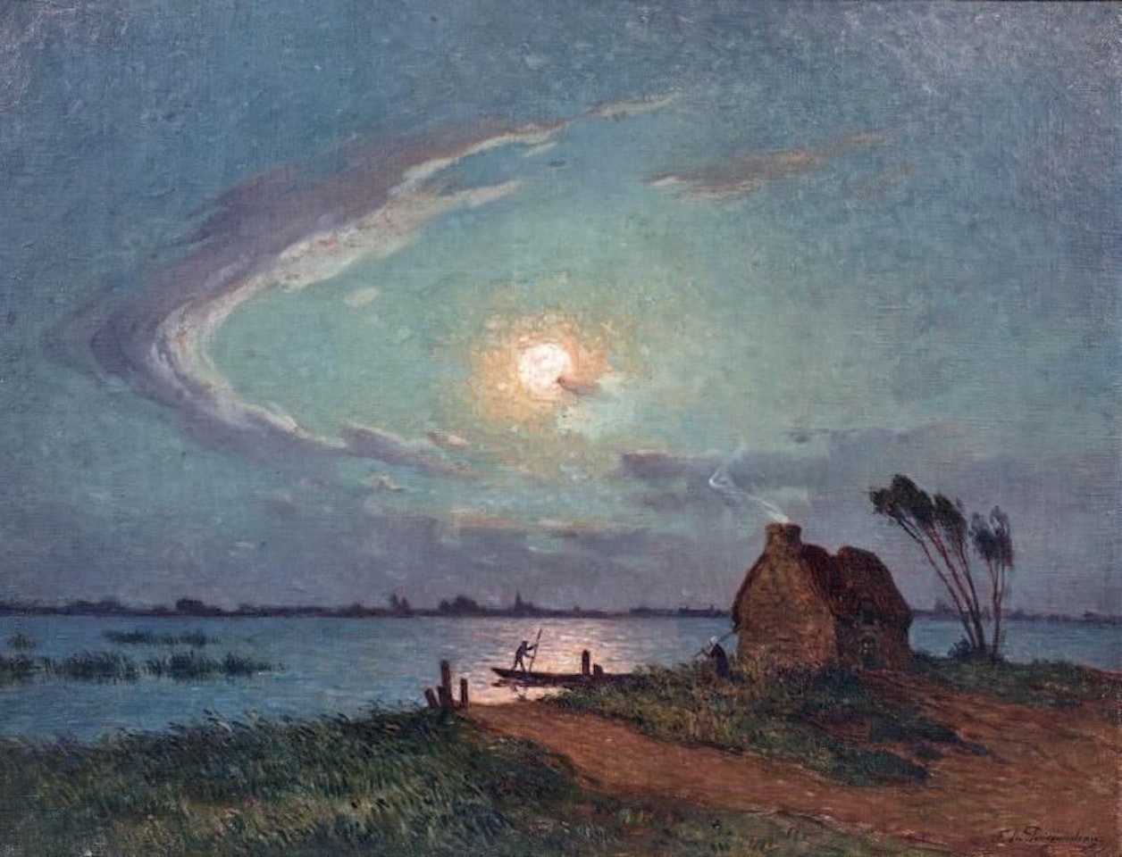 View of Brière in the moonlight by Ferdinand du Puigaudeau