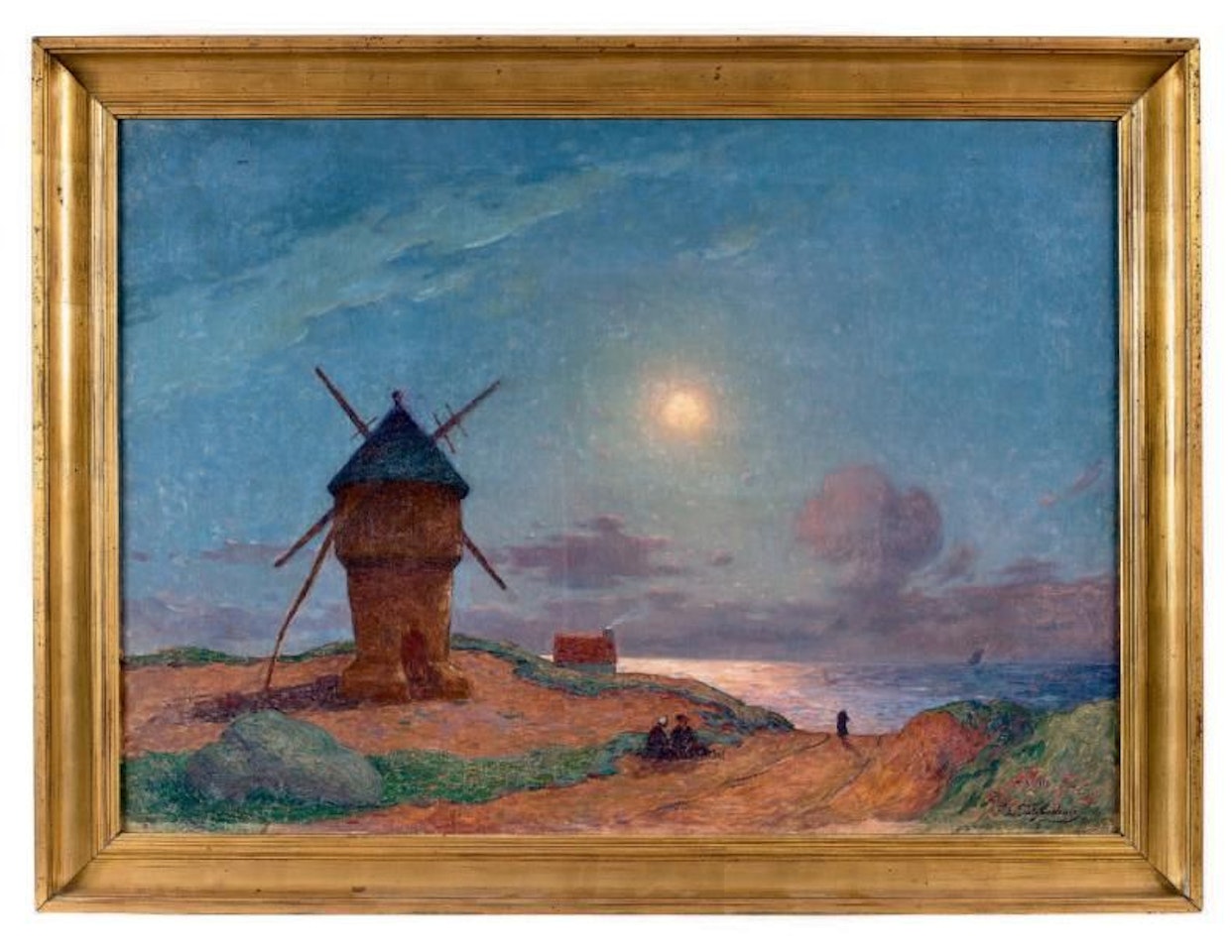 Moulin de la Mass by moonlight by Ferdinand du Puigaudeau