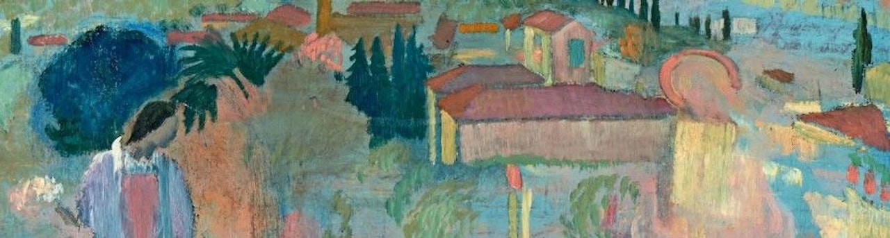 Sketch for the Annunciation with Red Slippers or Landscape of Fiesole by Maurice Denis