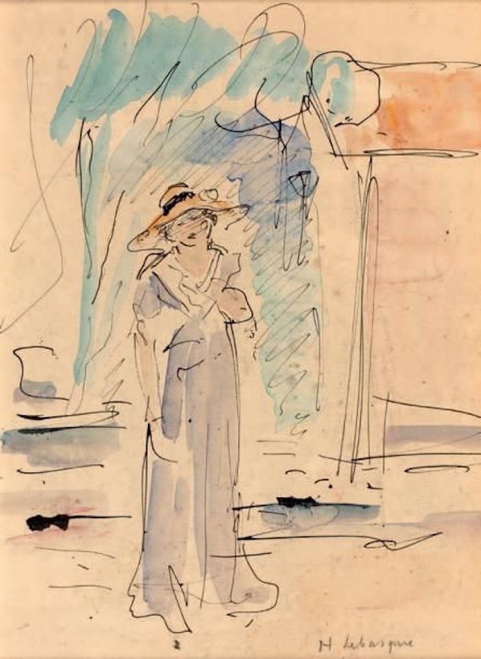 Young woman with a yellow hat by Henri Lebasque
