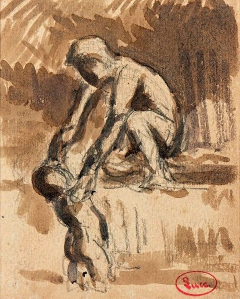 Two children at the river Wash by Maximilien Luce