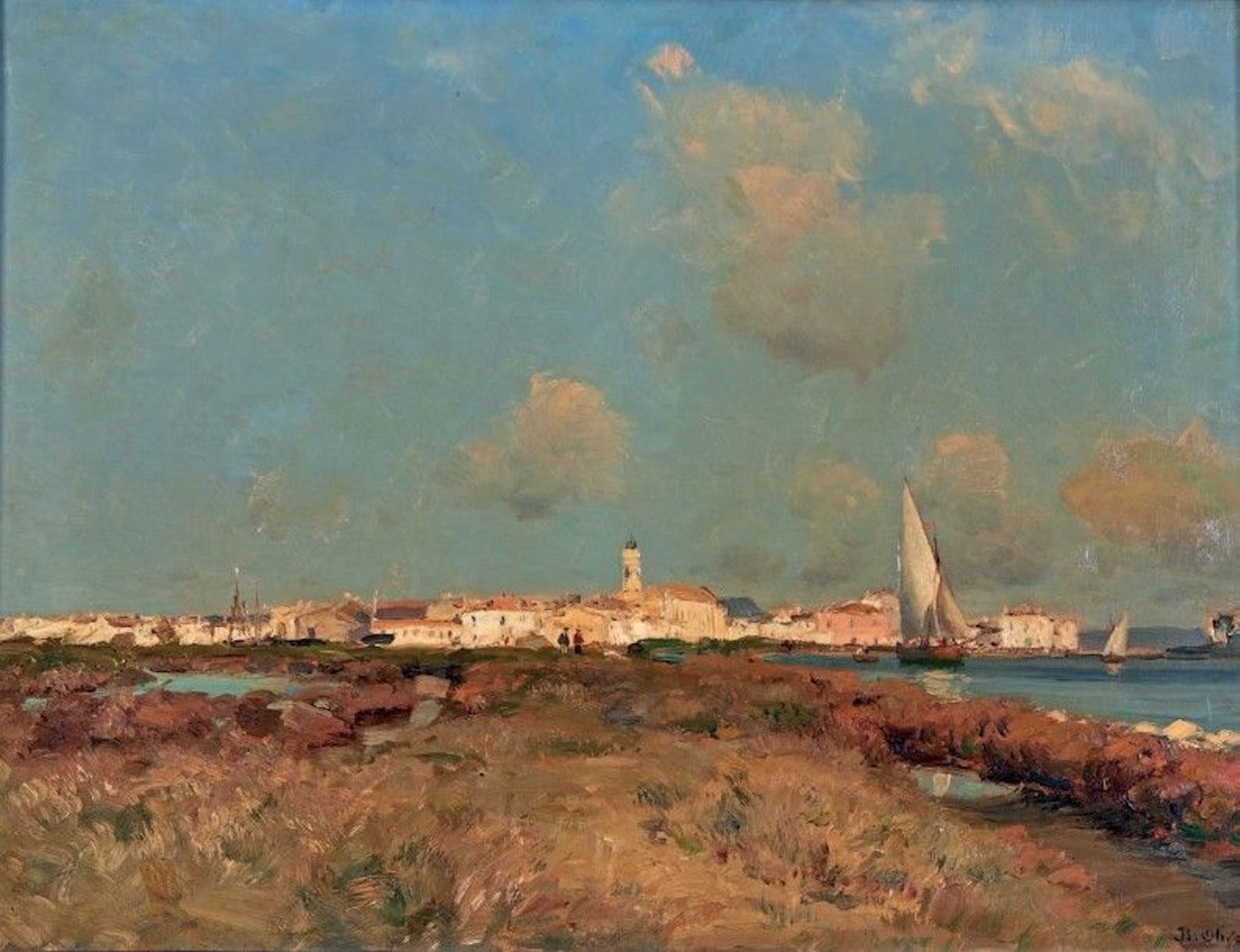 Sailboats in Martigues by Jean Baptiste Olive