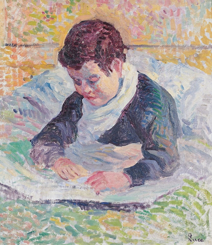 The painter"s son, Frederic Luce, in his bed by Maximilien Luce