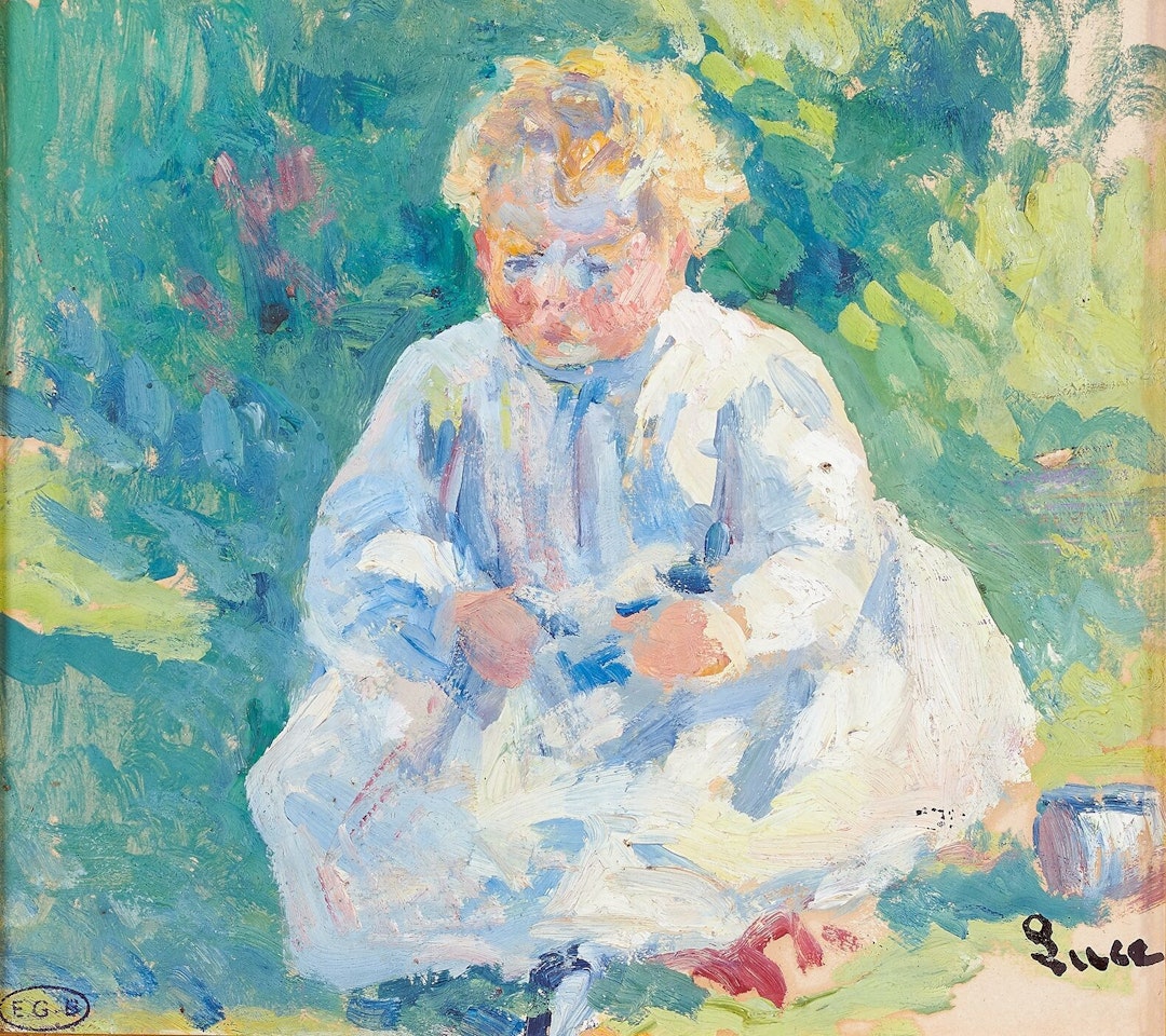 Baby in a garden by Maximilien Luce