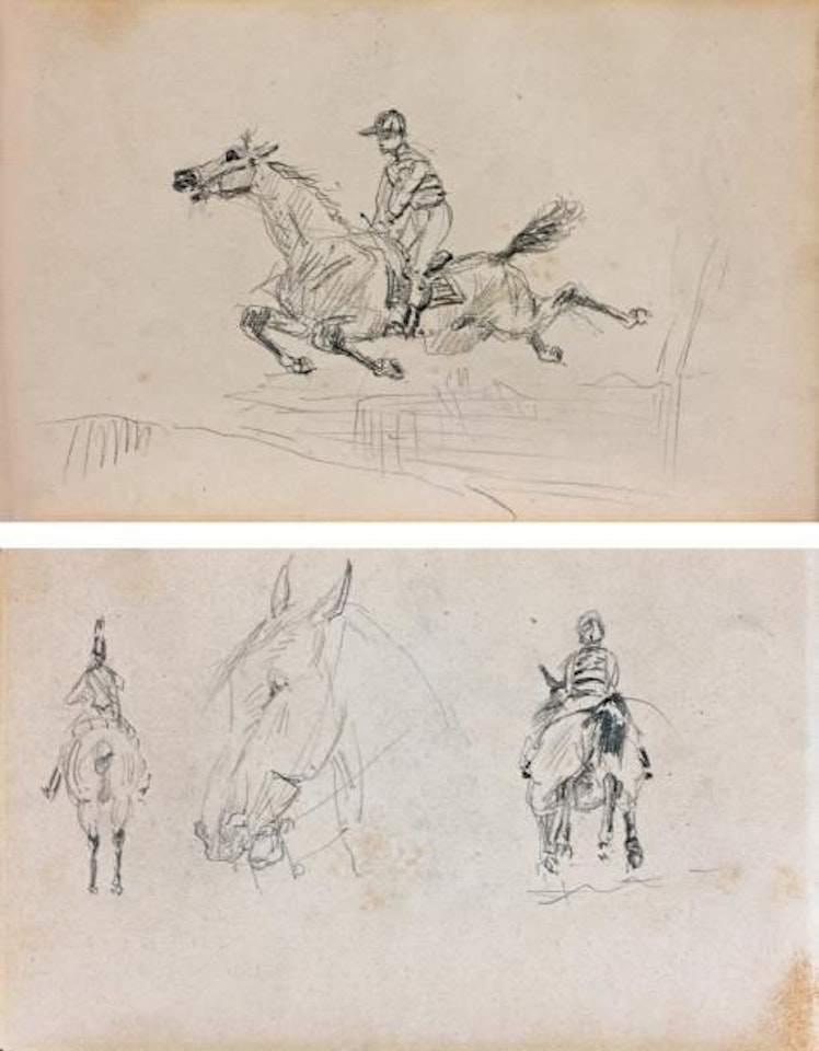 Jumping rider Studies of riders and horse by Henri de Toulouse-Lautrec