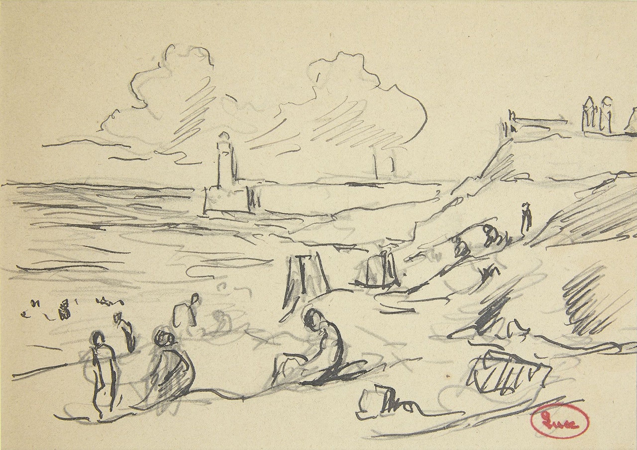 Le Tréport, on the beach by Maximilien Luce