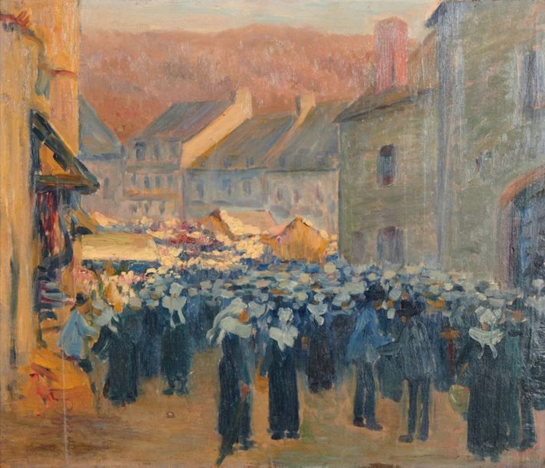 The market in Pont-Aven by Emile Bernard