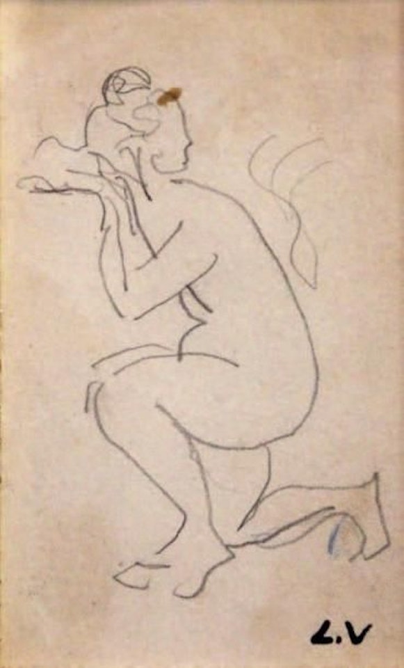 Kneeling nude by Louis Valtat