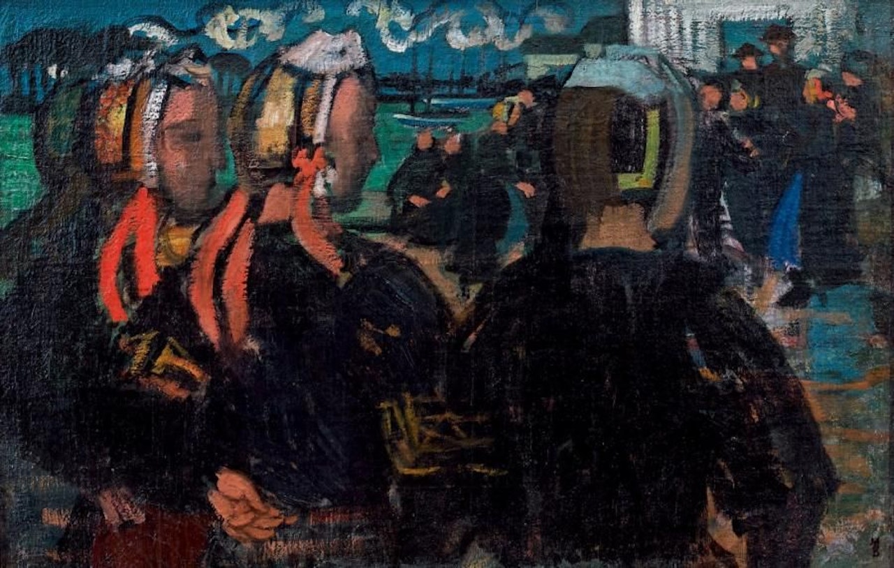 Evening on the square, Loctudy (three Breton women) by Maurice Denis