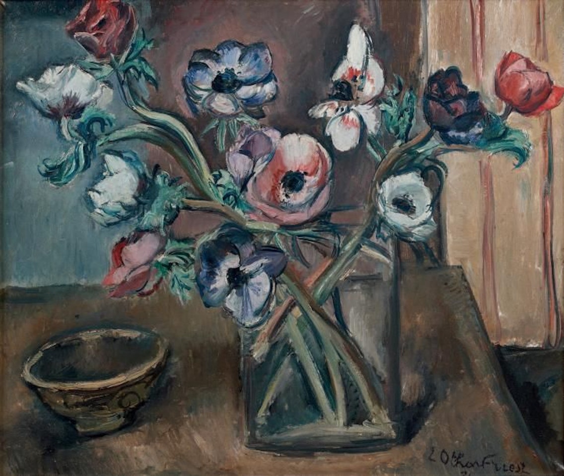Vase of anemones by Othon Friesz